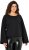 Ulla Popken Rolled Edge Long Sleeve Sweatshirt Black - Puloverji & jopice - 
