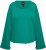 Ulla Popken Rolled Edge Long Sleeve Sweatshirt Emerald Green - Puloverji & jopice - 