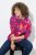 Ulla Popken Ribbon Print Turtleneck Sweatshirt Cherry Red - Puloverji & jopice - Udobni puloverji in pletenine