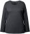 Ulla Popken Basic Round Neck Long Sleeve Slim Fit Cotton Tee Charcoal - Majice - 