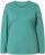 Ulla Popken Basic Round Neck Long Sleeve Slim Fit Cotton Tee Green - Majice - 