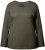 Ulla Popken Basic Round Neck Long Sleeve Slim Fit Cotton Tee Olive - Majice - 