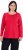 Ulla Popken Basic Round Neck Long Sleeve Slim Fit Cotton Tee Red - Majice - 