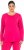 Ulla Popken Basic Round Neck Long Sleeve Slim Fit Cotton Tee Red Pink - Majice - 