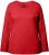 Ulla Popken Basic Round Neck Long Sleeve Slim Fit Cotton Tee Salsa Red - Majice - 