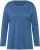 Ulla Popken Basic Round Neck Long Sleeve Slim Fit Cotton Tee Blue Denim - Majice - 