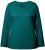 Ulla Popken Basic Round Neck Long Sleeve Slim Fit Cotton Tee Teal Green - Majice - 