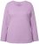 Ulla Popken Basic Round Neck Long Sleeve Slim Fit Cotton Tee Lavender - Majice - 
