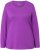 Ulla Popken Basic Round Neck Long Sleeve Slim Fit Cotton Tee Purple - Majice - 