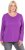 Ulla Popken Basic Round Neck Long Sleeve Slim Fit Cotton Tee Purple - Majice - 
