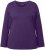Ulla Popken Basic Round Neck Long Sleeve Slim Fit Cotton Tee Deep Violet - Majice - 