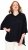 Ulla Popken Sparkling Draped Collared Tee Navy Blue - Natisnjene majice za ženske - 