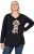 Ulla Popken Sequined Puppy Long Sleeve Graphic Tee Black - Natisnjene majice za ženske - 