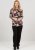 Scandinavian Caramel Flowers Blouse Purple and Brown - Natisnjene majice za ženske - 
