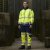 Leo Bowden Ecoviz Softshell Jacket Hi-Vis Yellow/Navy Print - Delovne obleke - Delovne Obleke Močnejše postave