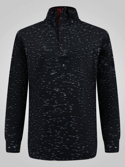 D555 Chandler Reno 1/4 Zip Neck Sweatshirt With Bear Logo Črna - Puloverji & jopice - Moški Puloverji & Jopice za Močnejše Postave