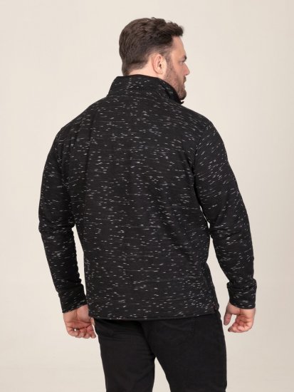 D555 Chandler Reno 1/4 Zip Neck Sweatshirt With Bear Logo Črna - Puloverji & jopice - Moški Puloverji & Jopice za Močnejše Postave