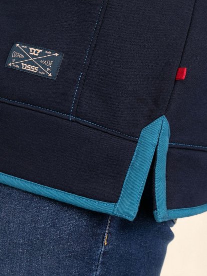 D555 Conway 2 1/4 Zip Neck Fleece Sweatshirt With Bear Logo Mornarska - Puloverji & jopice - Moški Puloverji & Jopice za Močnejše Postave