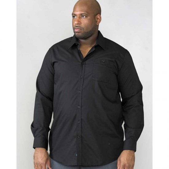 D555 Corbin Easy Iron-Shirt Black - Srajce - Moške srajce za Močnejše Postave
