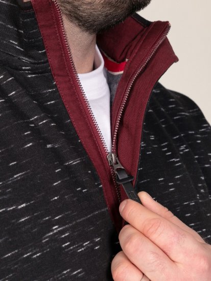 D555 Chandler Reno 1/4 Zip Neck Sweatshirt With Bear Logo Črna - Puloverji & jopice - Moški Puloverji & Jopice za Močnejše Postave