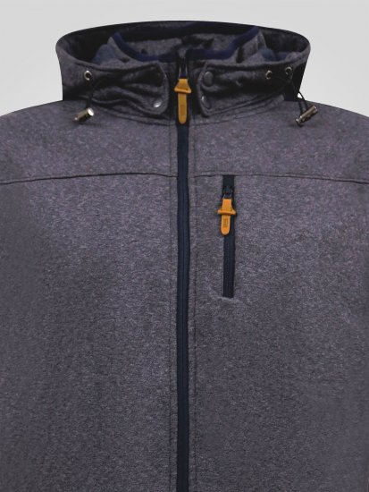 D555 Conrad Detachable Hood Bonded Fleece Zip Through Hoody Mornarska - Puloverji & jopice - Moški Puloverji & Jopice za Močnejše Postave