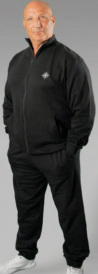 20 Nodi Mistral Tracksuit in Combed Fleece Cotton Black - Trenirke kompleti - Moške Trenirke kompleti za močnejše postave