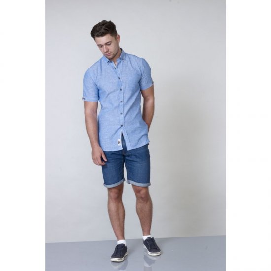 D555 Eric Linen Short Sleeve Shirt - Srajce - Moške srajce za Močnejše Postave