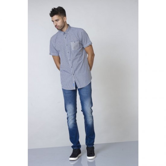 D555 Hank Gingham Short Sleeve Shirt - Srajce - Moške srajce za Močnejše Postave