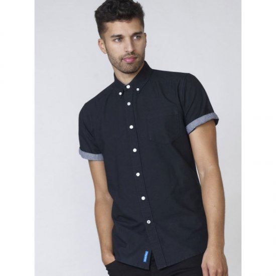 D555 Kevin Oxford Shirt Black - Srajce - Moške srajce za Močnejše Postave
