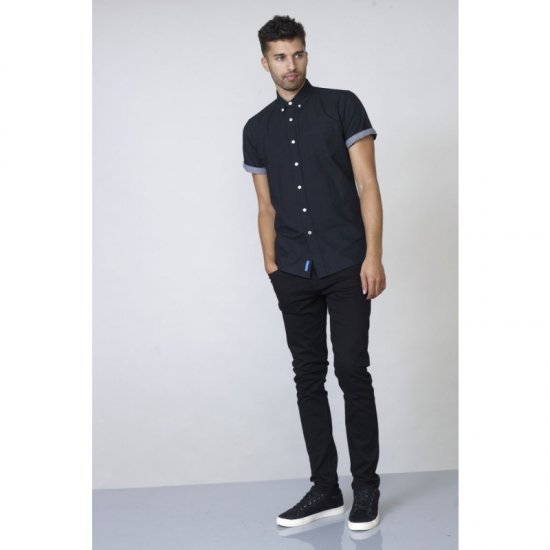 D555 Kevin Oxford Shirt Black - Srajce - Moške srajce za Močnejše Postave