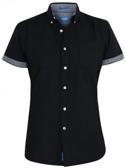 D555 Kevin Oxford Shirt Black - Srajce - Moške srajce za Močnejše Postave