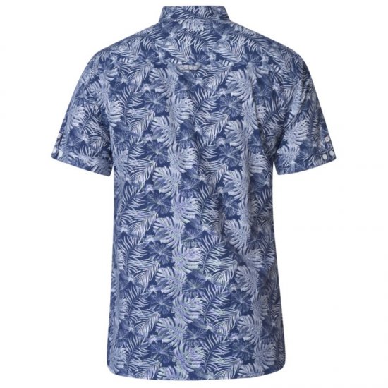 D555 Sheldon Hawaii Shirt Navy - Srajce - Moške srajce za Močnejše Postave