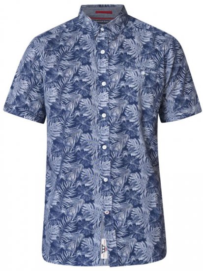 D555 Sheldon Hawaii Shirt Navy - Srajce - Moške srajce za Močnejše Postave