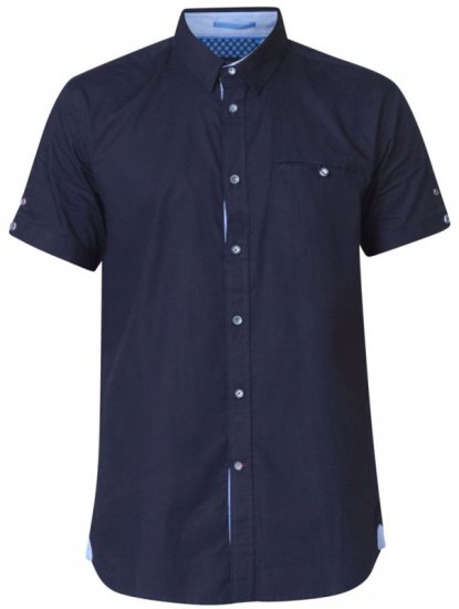 D555 Tim Short Sleeve Shirt Navy - Srajce - Moške srajce za Močnejše Postave