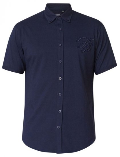 D555 Beaver Couture Jersey Shirt Navy - Srajce - Moške srajce za Močnejše Postave