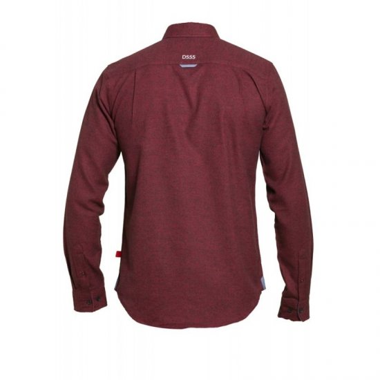 D555 Dawson Textured Shirt Dark Red - Srajce - Moške srajce za Močnejše Postave