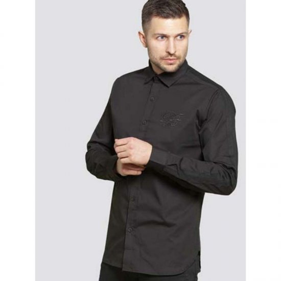 D555 Michael Couture Stretch Shirt Black - Srajce - Moške srajce za Močnejše Postave