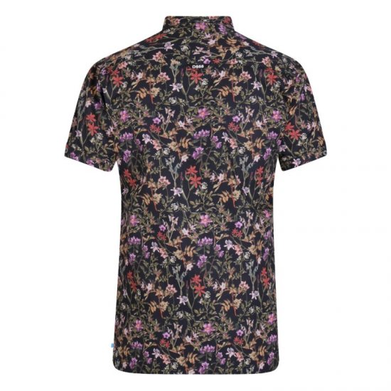 D555 Emmet Floral Shirt Black - Srajce - Moške srajce za Močnejše Postave