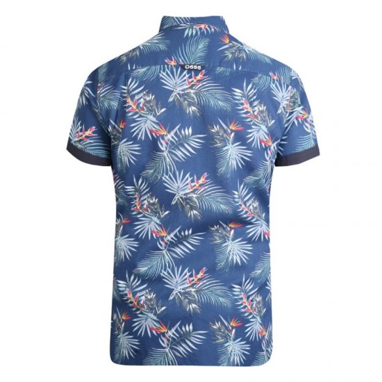 D555 Reuben Hawaii Shirt Navy - Srajce - Moške srajce za Močnejše Postave