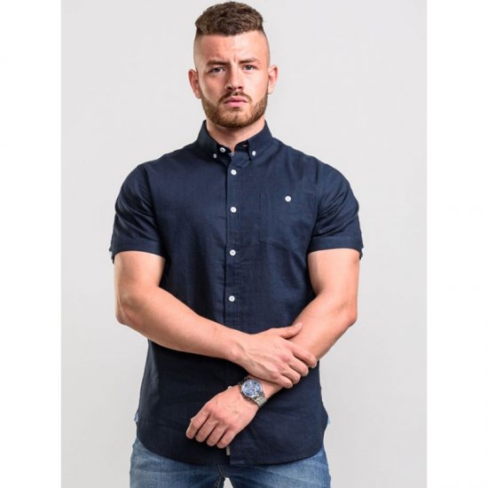 D555 Brixton Shirt Navy - Srajce - Moške srajce za Močnejše Postave