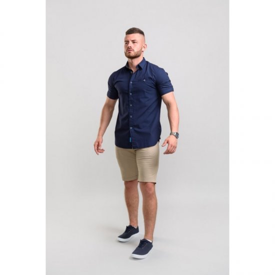 D555 Wesson Shirt Navy - Srajce - Moške srajce za Močnejše Postave