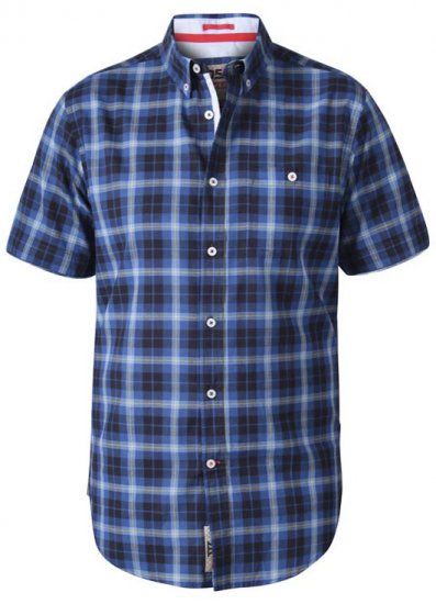 D555 Watson Short Sleeve Shirt Navy - Srajce - Moške srajce za Močnejše Postave