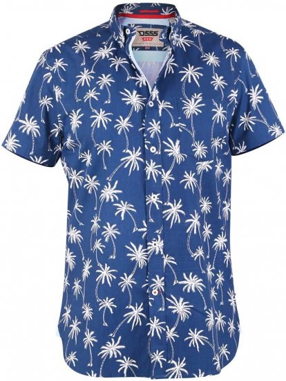 D555 BURLEY Palm Tree Print Shirt - Srajce - Moške srajce za Močnejše Postave