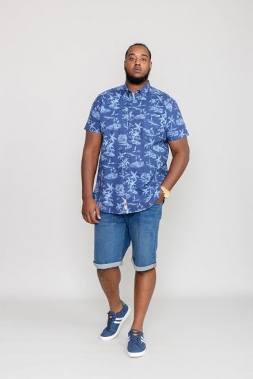 D555 WHITSBURY Hawaiian Print Shirt - Srajce - Moške srajce za Močnejše Postave