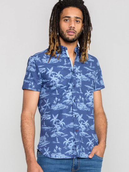 D555 WHITSBURY Hawaiian Print Shirt - Srajce - Moške srajce za Močnejše Postave