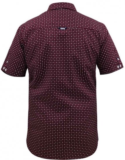 D555 Hillcrest S/S Micro Ao Print Shirt Burgundy - Srajce - Moške srajce za Močnejše Postave