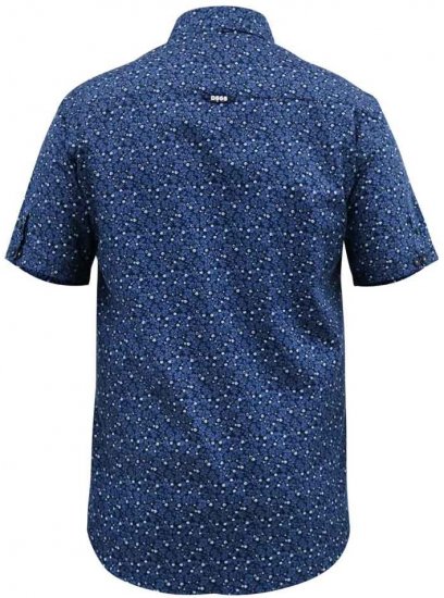 D555 Tristain S/S Floral Ao Print Shirt Navy - Srajce - Moške srajce za Močnejše Postave