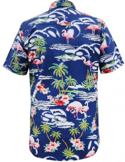 D555 Durham Flamingo Hawaiian Ao Print Shirt - Srajce - Moške srajce za Močnejše Postave