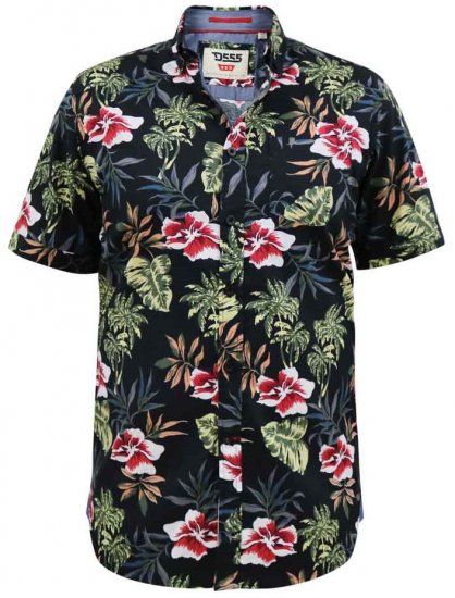D555 Wilton Hawaiian Ao Print Short Sleeve Shirt - Srajce - Moške srajce za Močnejše Postave
