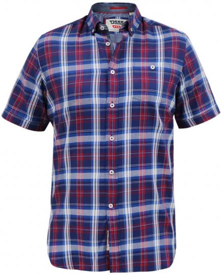 D555 Portland Check Button Down Collar S/S Shirt - Srajce - Moške srajce za Močnejše Postave